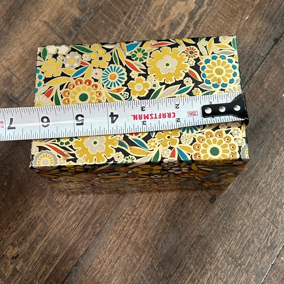 J. Chein & Co. metal recipe box with a mid-century modern floral pattern USA - Picture 8 of 8